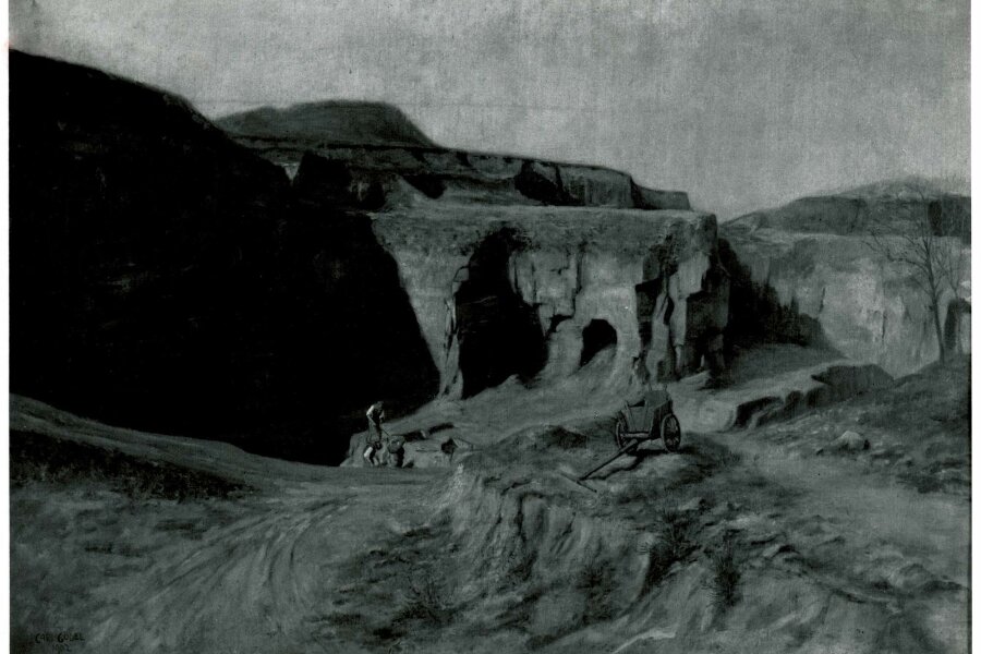 Karl Gödel, Kamenné lomy na červeném kopci, 1902;  foto: Irena Armutidisová; dílo nebylo vystaveno